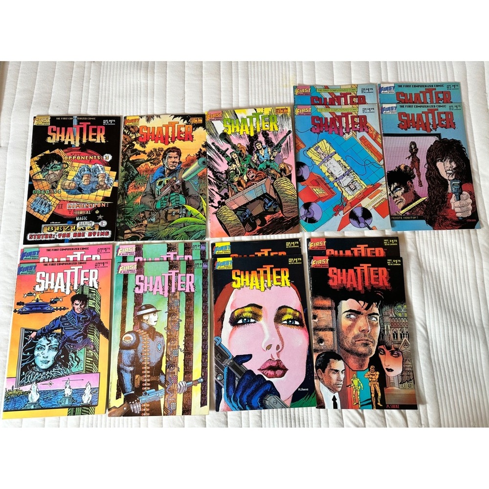 Shatter First Comics 15 Book Lot #1-3 #5-10 1985 Mike Saenz